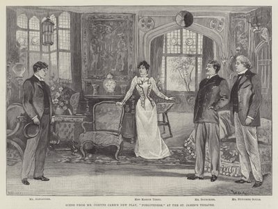 Scène de la nouvelle pièce de M. Comyns Carr, 
